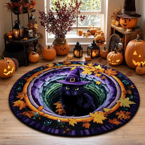 Halloween Black Witch Cat Circle Rug, 3D Vortex Illusion Round Rug, Fall Autumn Leaves Spooky Decor, Witchy Floor Carpet Gift for Halloween 04f03206-e6f8-4d47-9996-72f53e2280aa-ghgjjggjj-2-.webp