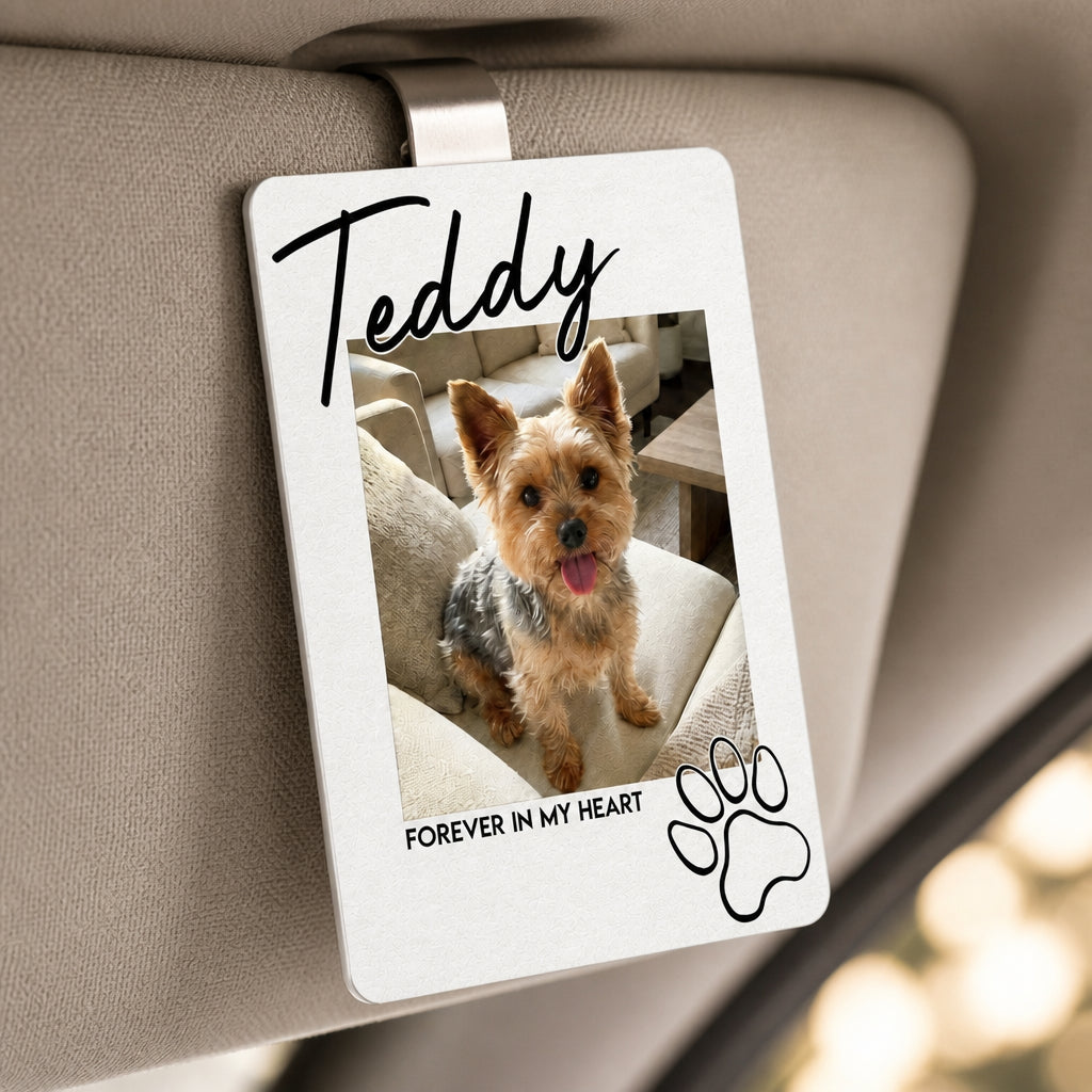 Pet Memorial Car Visor Clip – Photo + Name - Personalized Car Visor Clip 05020ddc-1164-4667-9774-bbb7a28e429c.jpg