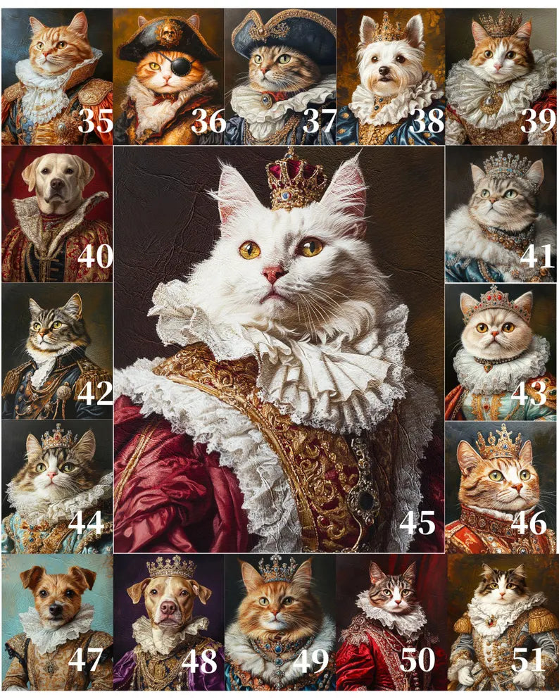 Custom Royal Cat Portrait, Renaissance Cat Painting, Pet Lovers Gift, Royal Pet Portrait, Pet Portrait gift, Animal Painting, Wall Decor 05091a3f-30a3-423f-bfc4-606dc0089c41-hjhhj-3-.webp