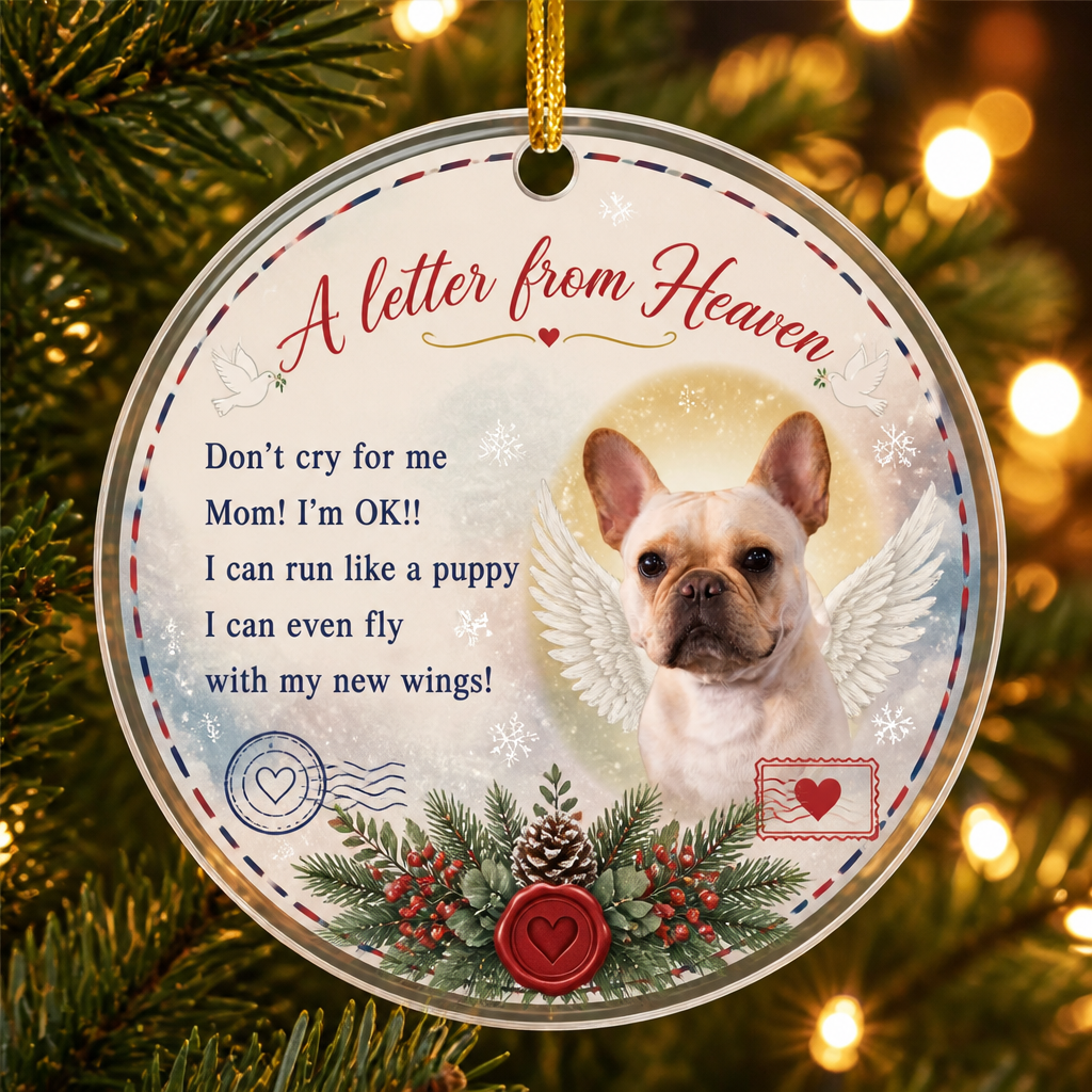 A Letter From Heaven - Pet Memorial Photo Acrylic Ornament - Personalized Transparent Acrylic Ornament 0514a839-a85f-466d-bde6-33ce8407f015.png