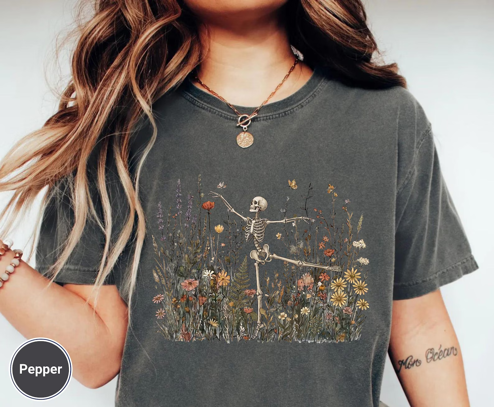 Comfort Colors Skeleton Dancing Arabesque Wildflower Botanical Floral Cottagecore Nature Lover Illustrative Women's T-shirt 054931e8-bcfe-4259-ae19-61464add59e7-1_converted.png