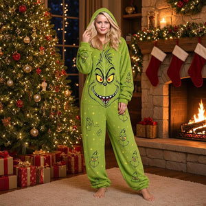 Family Matching Christmas Pajamas, Hooded Fleece Onesie, Green One Piece Pajamas, Holiday Family Matching Sleepwear, Cute Christmas Gift 055ccc0f-f49f-4fc3-838f-b3f7f0ac5a1d-dfdffdffggf-3-.jpg