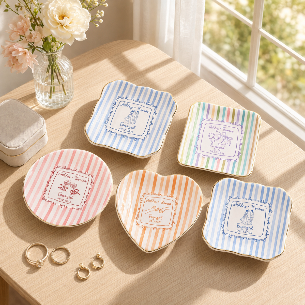 Personalized Engagement Ring Dish, Ceramic Jewelry Tray with Couple Names, Heart Trinket Tray for Wedding Gift 056a8017-0d34-49cc-931c-79e6cca530b8-banner-1.png