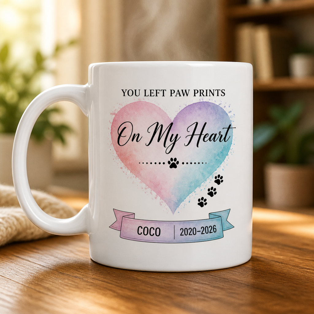 Pet Memorial Mug - You Left Paw Prints On My Heart (Name + Years) - Personalized Mug 057a237a-da43-43ea-8624-6a4353a22e53.png