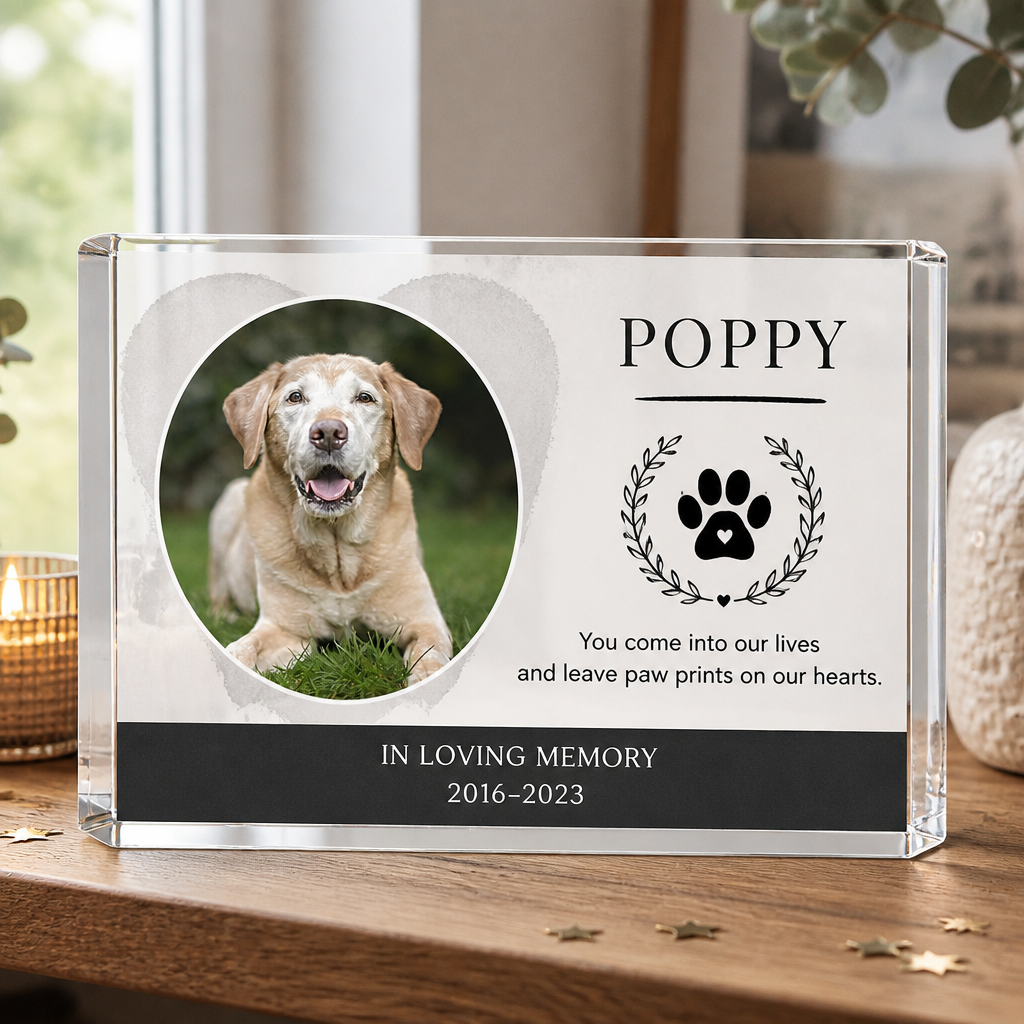 Pet Memorial Acrylic Plaque – Paw Print, Photo, Name & Dates - Personalized Acrylic Plaque 05945f0f-bf66-4ff9-9d14-8bdae678e1e8.png
