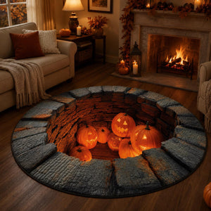 Halloween Pumpkin 3D Illusion Rug, Jack O Lantern Pit Round Rug, Spooky Well Floor Mat, Haunted House Decor 05c66cea-d7cc-45c0-a01b-f4042ea6b441-6.jpg