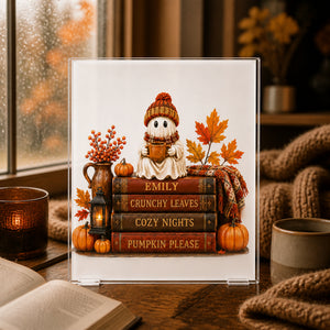 Cozy Ghost Fall Book Stack - Personalized Name Acrylic Plaque - Personalized Acrylic Plaque 05ccc31e-e8ec-407b-ba63-c60292594b06.jpg
