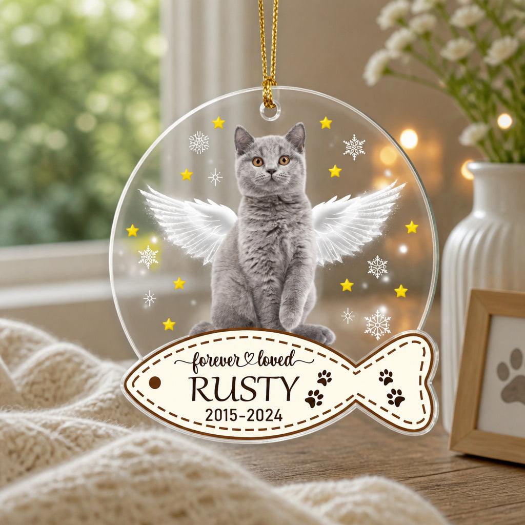 Forever Loved Pet Memorial Photo Ornament - Personalized Transparent Acrylic Ornament 05d9aed2-e378-4a29-be24-396deec596eb.jpg