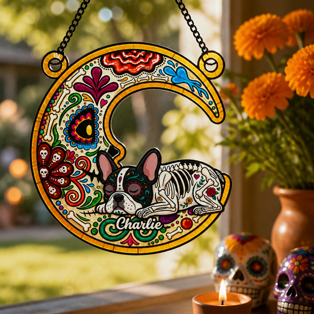 Day of the Dead Custom Pet Portrait Suncatcher - Personalized Suncatcher Ornament 061d870f-72bb-4034-af71-ae2736500c65.jpg