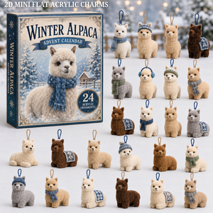 Winter Alpaca Advent Calendar 2026 - 24-Day Festive Countdown, Acrylic Charms Blind Box - Gift For Farm Lovers 061fab9a-9962-40e1-b335-7526a8dc2959-alpaca-text.png