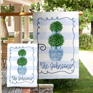 Personalized Topiary Garden Flag Mothers Day Gift Custom Family Name Flag Blue Chinoiserie Pot Preppy Porch Decor Cute Spring Yard Flag 062febed-5e47-4be4-b637-0f9def3bb55f-1.png