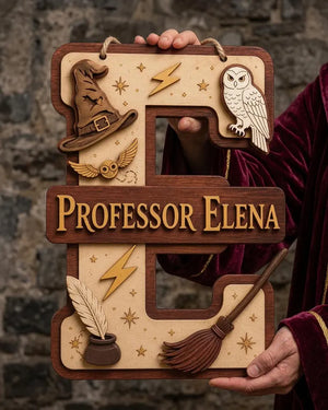 Personalized Wizard Initial Wooden Sign, Custom Teacher Door Hanger, Magical Professor Name Gift 0640264f-0b3a-4eed-aca0-1b6d3d62c1e5-hrtfhju-5-.webp