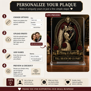 Till Death Do Us Part — Gothic Couple Personalized Acrylic Plaque - Personalized Acrylic Plaque 06419a16-870e-4d17-ba1e-aea919d25177.jpg