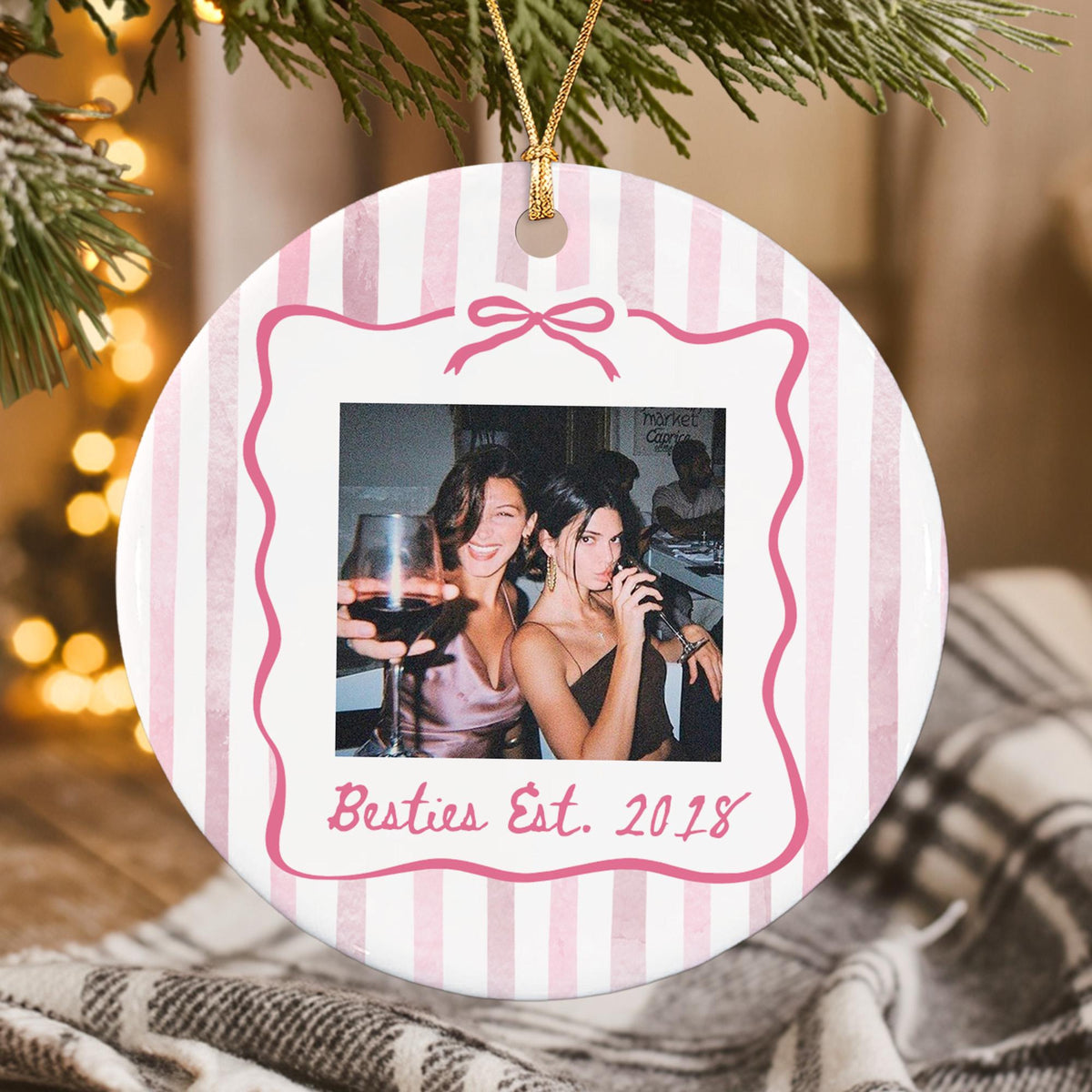 Personalized Photo Ornament, Friend Gift, Striped Friendship Keepsake 06723e72-095e-49ad-974d-d575293b103a-4.jpg