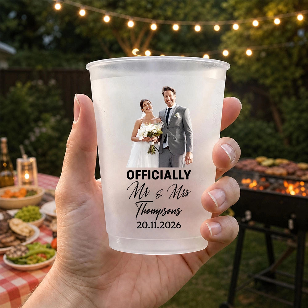Officially Mr And Mrs - Personalized Frosted Cup - Wedding Gift 06792c2a-96c2-4a99-b06f-990d7397c95b-4.webp