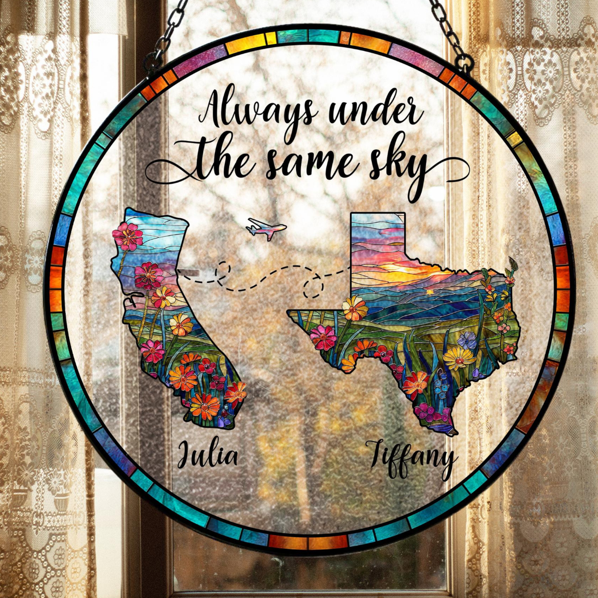 Personalized Long Distance Friendship Stained Glass Suncatcher, State To State Family Gift, Gift for Besties 067e4cfc-670e-4bf2-a004-c5a71712cb94-5.png