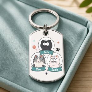 Custom Cat Person Double‑Sided Stainless Steel Keychain – Cartoon Pet Portraits & Names - Personalized Stainless Steel Keychain 069c82cd-51d2-41a9-a725-82ed7a03aea3.png
