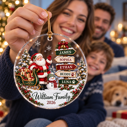 Personalized Family Christmas Ornament 2026 – Santa and Snowman Name Signpost, Custom Family and Pet Names, Holiday Keepsake Gift 06a87736-0f75-4c65-bbf9-c0e891511d72-Personalized-family-Christmas-ornament-gift-3.png