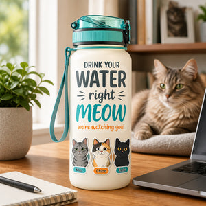 Cat Hydration Tracker Bottle – Drink Your Water Right Meow (3 Pet Photos + Names) - Personalized Water Tracker Bottle 06aa49ee-9e23-4992-9b84-d503e07790c1.jpg
