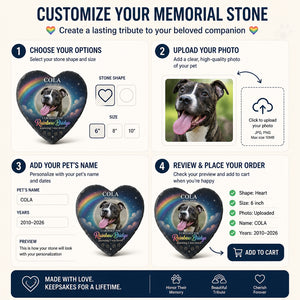 Rainbow Bridge Pet Memorial Heart Stone - Photo Upload - Personalized Memorial Stone 06c99745-3312-401b-b783-54ac1a33293a.jpg