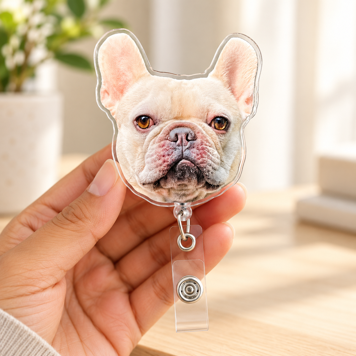 Custom Pet Badge Reel Personalized Dog Face ID Holder | Retractable Nurse Name Tag Acrylic Cat Photo Badge | Teacher Student Office Gift, Gift For Coworker 06ca6823-aeda-46c2-97dd-18a821f0809e-M-c-th-k-o-h-nh-bulldog-Ph-p.png