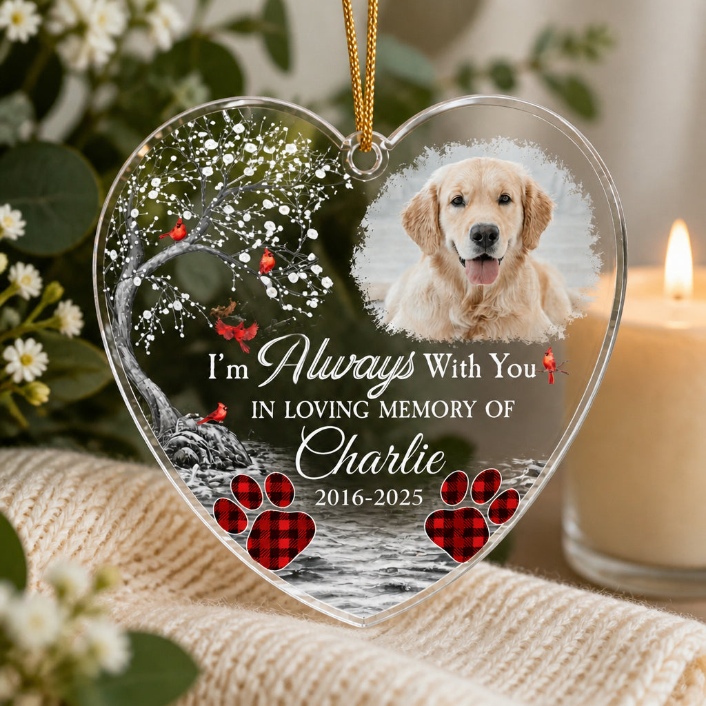 Pet Memorial Photo Heart Ornament – “I’m Always With You” - Personalized Transparent Acrylic Ornament 06cd68bb-b71c-4a7f-852a-990cd7f15fd2.jpg