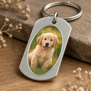 Pet Memorial Photo Keychain – Once by my side - Personalized Color Printed Stainless Steel Keychain 070c56a5-acd2-4307-87bb-1bdd9506bb9e.jpg