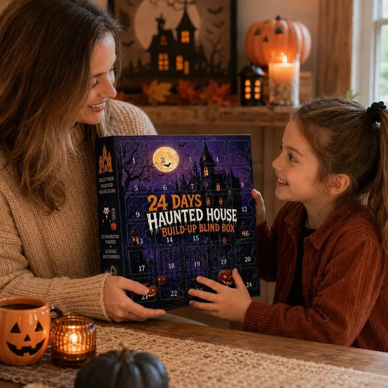 Halloween Countdown Calendar 2026, 24-Day Surprise Gift Box Containing a Mini Acrylic Flat Figure, Cute Ghost or Haunted House Set, 4 Styles 071b17e0-7265-4941-98fa-bcdff62f3499-bbh-4-.webp