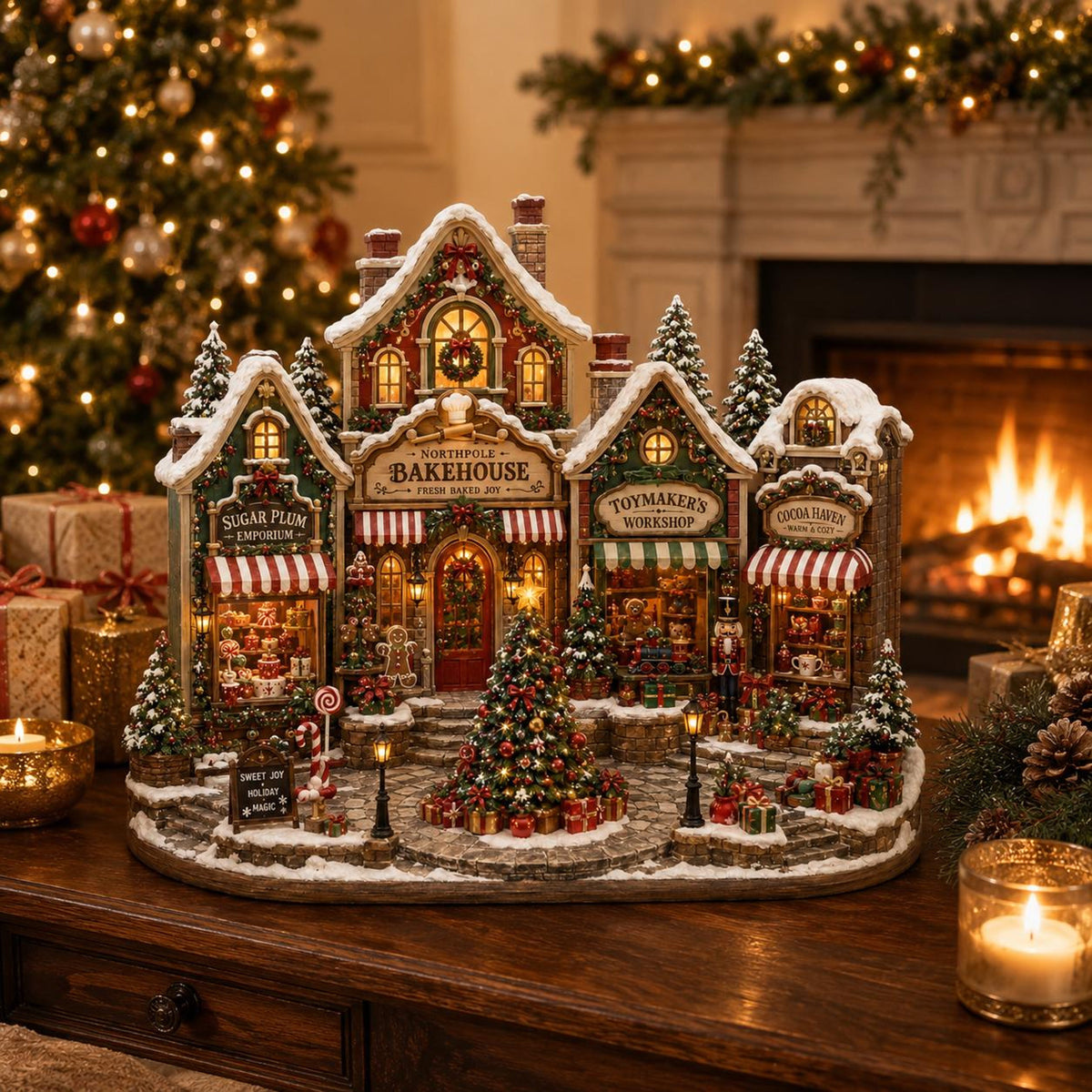 Wooden Christmas Village Block, Illuminated Victorian Town Scene, Holiday Mantel Decor, Winter Home Accent, Housewarming Gift Idea 071d01e0-e883-4c38-8ab1-dbaad3701fb3-2.jpg