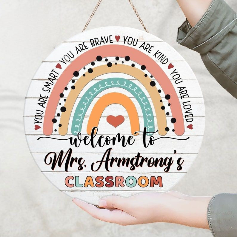 Personalized Teacher Door Sign, Classroom Door Hanger, Teachers Appreciation Gifts, Back To School, Classroom Welcome Sign, Teacher Gifts