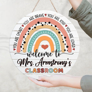 Personalized Teacher Door Sign, Classroom Door Hanger, Teachers Appreciation Gifts, Back To School, Classroom Welcome Sign, Teacher Gifts