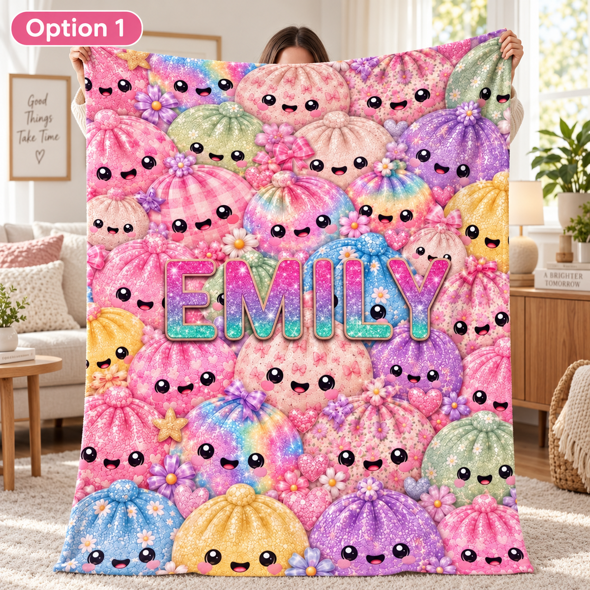 Personalized Kawaii Squishy Dumpling Blanket, Custom Name Pastel Rainbow Throw, Cute Food Plush Baby Girl Nursery Decor Birthday Gift 074b7592-0a9d-4b26-b265-676c9f220c9e-732a97c1-72bc-40e7-b17f-08d617676d81.png