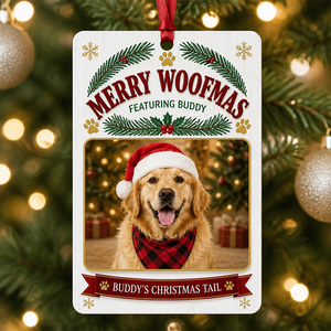 Merry Woofmas Photo Ornament (Name + Photo) - Personalized Ornament 07500951-95af-46a6-ad59-773fe5ef0b01.png