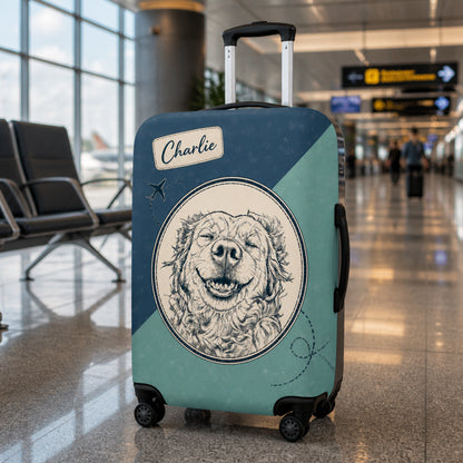 Custom Pet Portrait Luggage Cover — Name + Travel Stamp Design - Personalized Luggage Cover 075dad36-f56d-4799-b914-010fc0686881.jpg