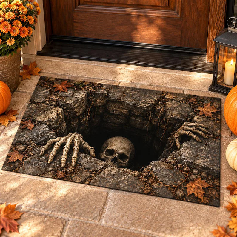 Creepy Skeleton Round Pit Halloween Doormat, 3D Optical Illusion Brick Well Rug, Scary Skeleton Floor Mat, Haunted House Outdoor Porch Decor 076a71b3-6caf-4ff0-a7aa-ed988fdcd0e0-fbhesrh-9-.webp