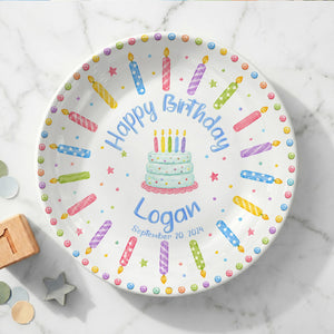 Personalized Birthday Plate, Custom Cake Candle Plate, Colorful Birthday, Kids Birthday Gift, Party Plate, Birthday Serving Tray 077c6863-b4b1-4ff4-9253-f9e6054f35aa-2.jpg