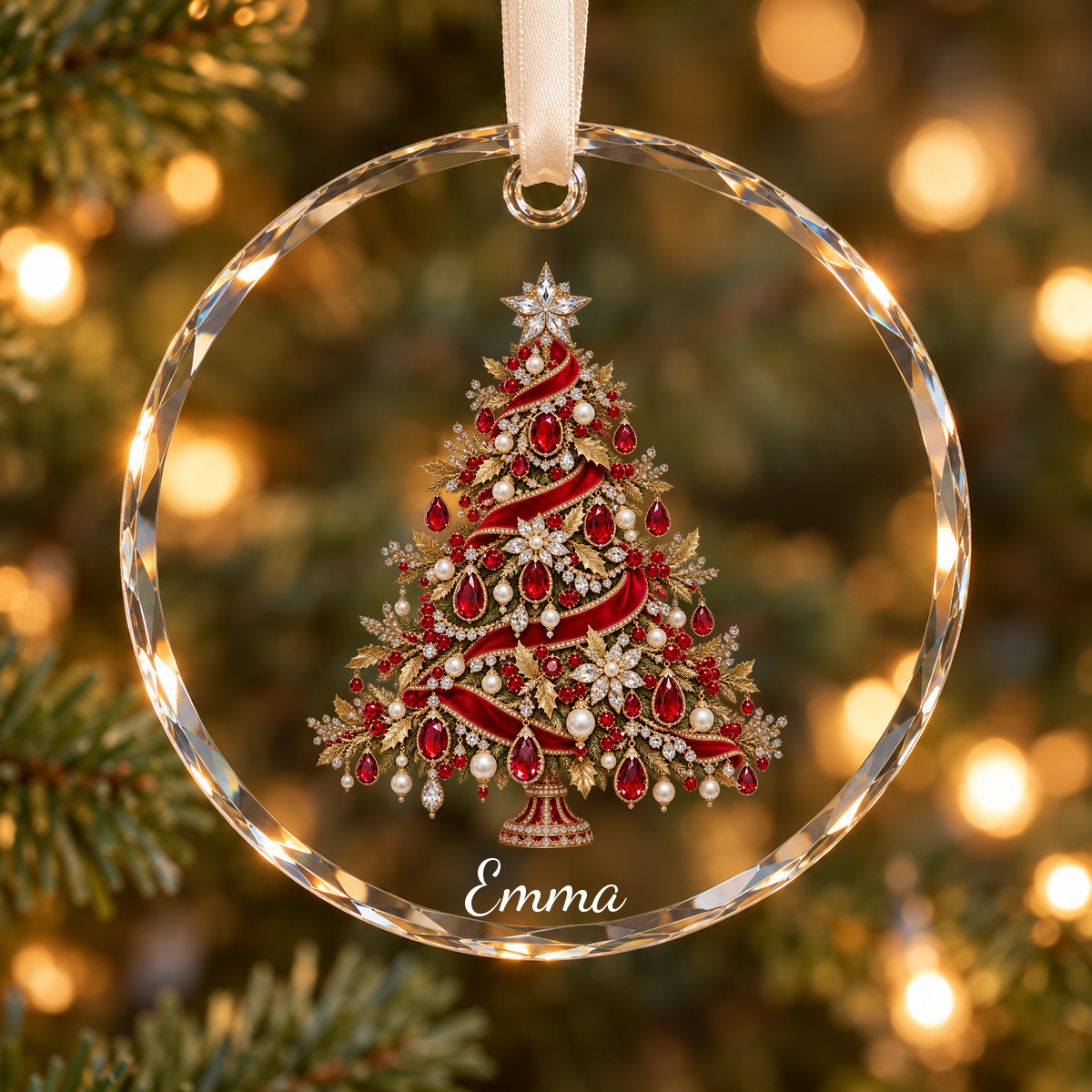 Personalized Jeweled Christmas Tree Glass Ornament – Custom Name | SP04 077f7682-3fe9-4f10-8161-56906f9fe3e8-sp04-red-emma-v4.png