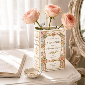 Custom Toile De Jouy Ceramic Book Vase, Personalised Wedding Gift for Couple, Bridal Shower Gift, Engagement, Wedding Gift, Bridesmaid Gift 07a1d132-6bcc-481e-b4c0-61af49d9ce51-1.jpg