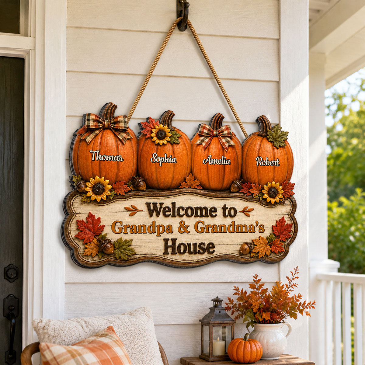 Cozy Warm Fall Season Vibe Little Pumpkins Welcome To Grandma Grandpa House - Personalized Wood Sign - Fall Decoration For Grandparents 07cbe131-d364-4927-a2d0-bd77e8090975-banner-4.jpg