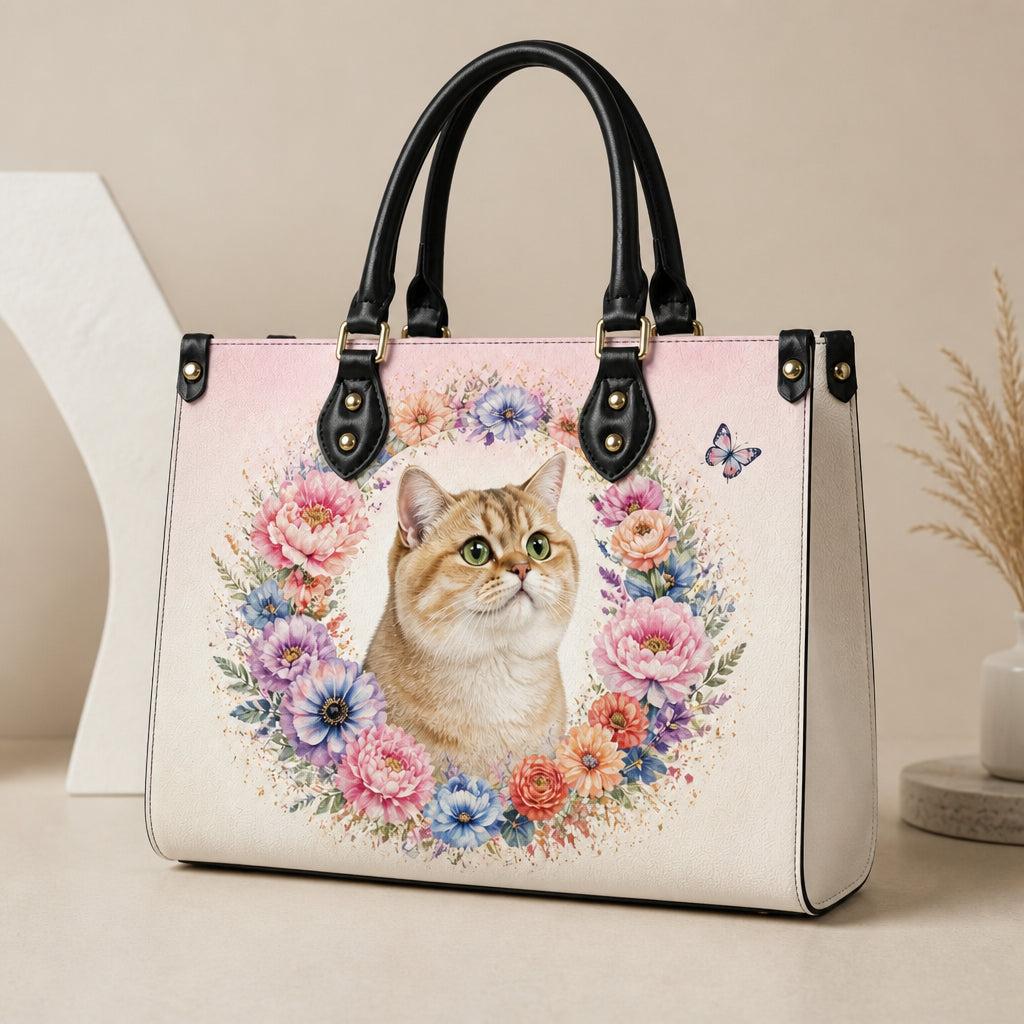 Custom Pet Photo Floral Leather Shoulder Bag - Personalized Leather Shoulder Bag 07dacf1c-5c49-46b4-bb5f-0fc203145136.jpg