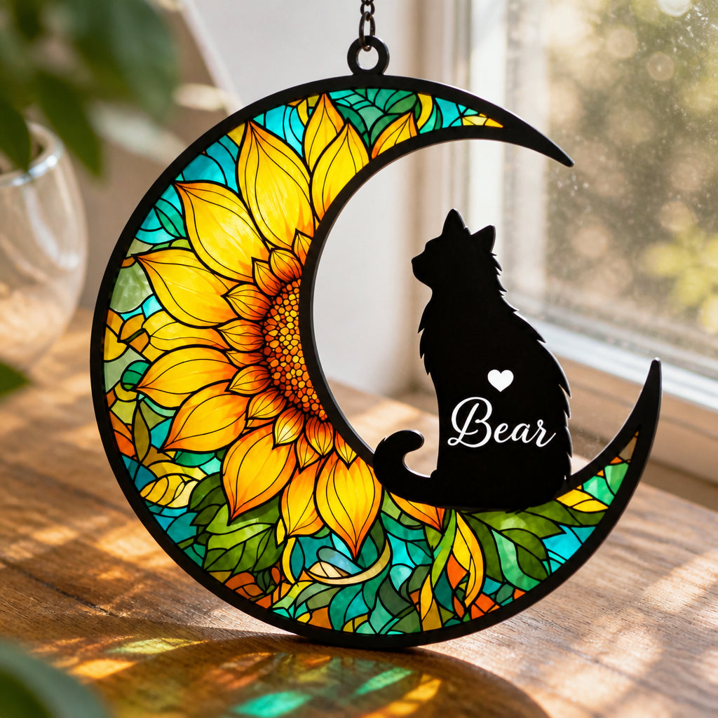 Custom Cat Name Stained-Glass Suncatcher – Moon & Irises - Personalized Suncatcher Ornament 07f24656-8765-4b7e-a253-d5c603951825.jpg