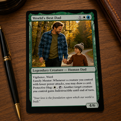 Custom MTG Style Cards, Personalized Father's Day Magic Card, New Dad, Husband, Birthday Gift