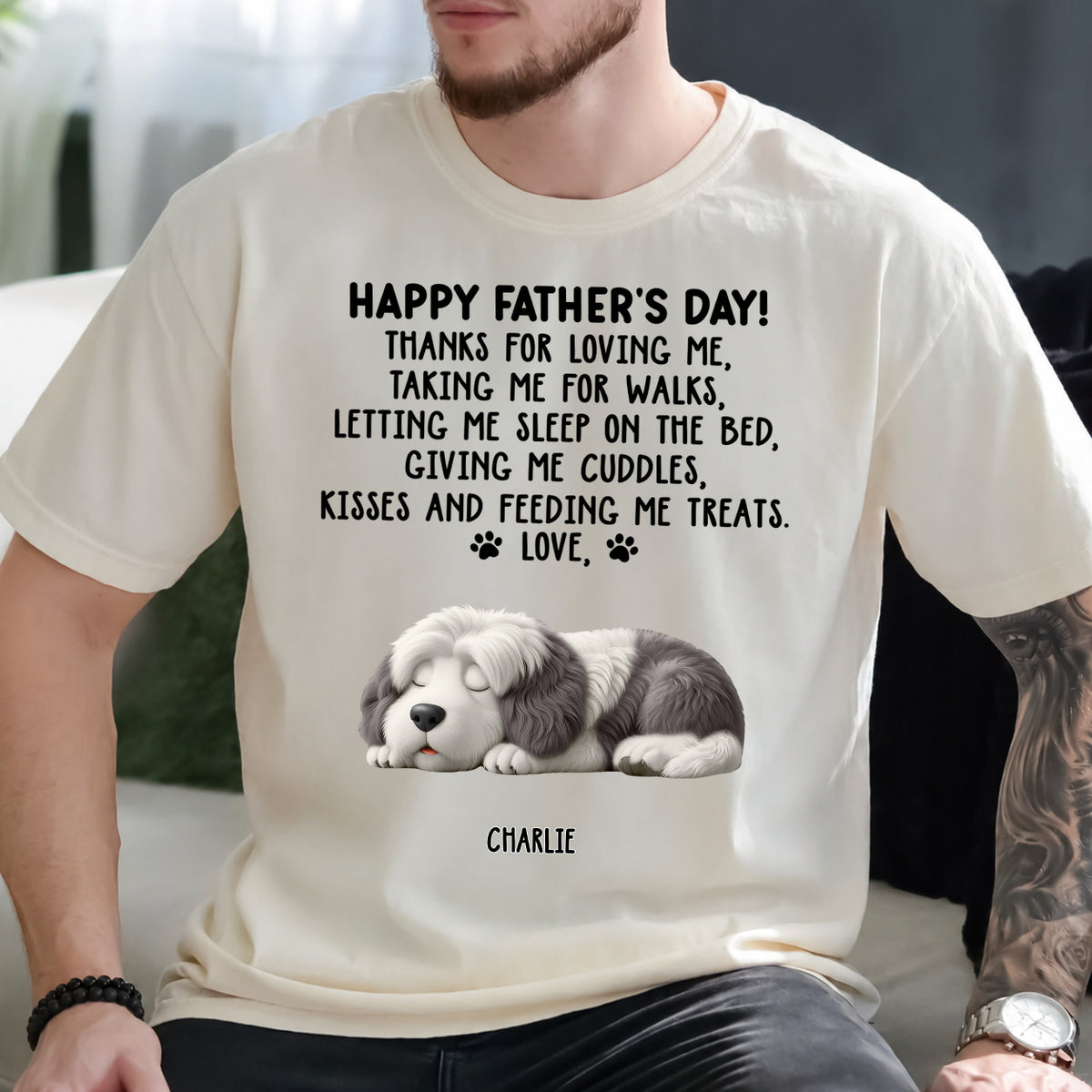 Thanks For Loving Me Dad Custom Funny Dogs Personalized Shirt, Father's Day gift Dog Dad Gift