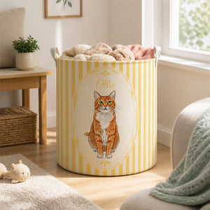 Custom Pet Portrait Laundry Hamper – Watercolor Cameo Wreath - Personalized Storage Bag 0853400d-9156-4901-9d36-23b0d5c94775.jpg