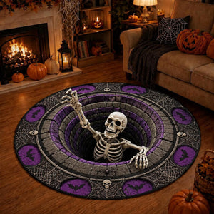 3D Skeleton Optical Illusion Round Rug Halloween Floor Mat Spooky Pumpkin Hole Carpet Scary Bottomless Pit Home Decor Halloween Party Rug 0857057b-5174-46e4-8a42-32cece0e521f-2.jpg
