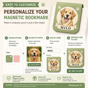 Custom Pet Portrait Magnetic Leather Bookmark - Personalized Magnetic Leather Bookmark 086100be-c9e8-438c-b22a-f5138789f9d5.jpg