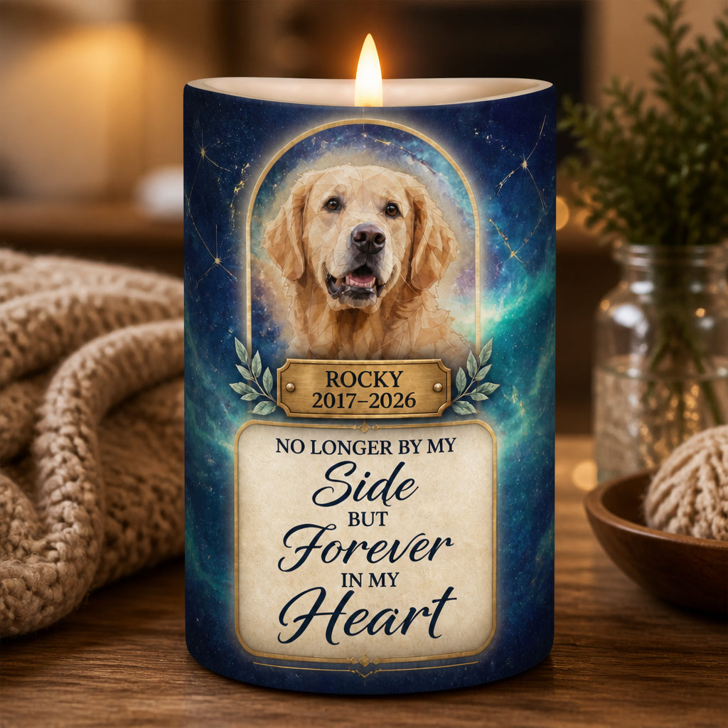 Pet Memorial Candle – Forever In My Heart (Photo + Name + Years) - Personalized Candle 0867ff9b-531e-4275-ab63-c2152f6376c1.jpg