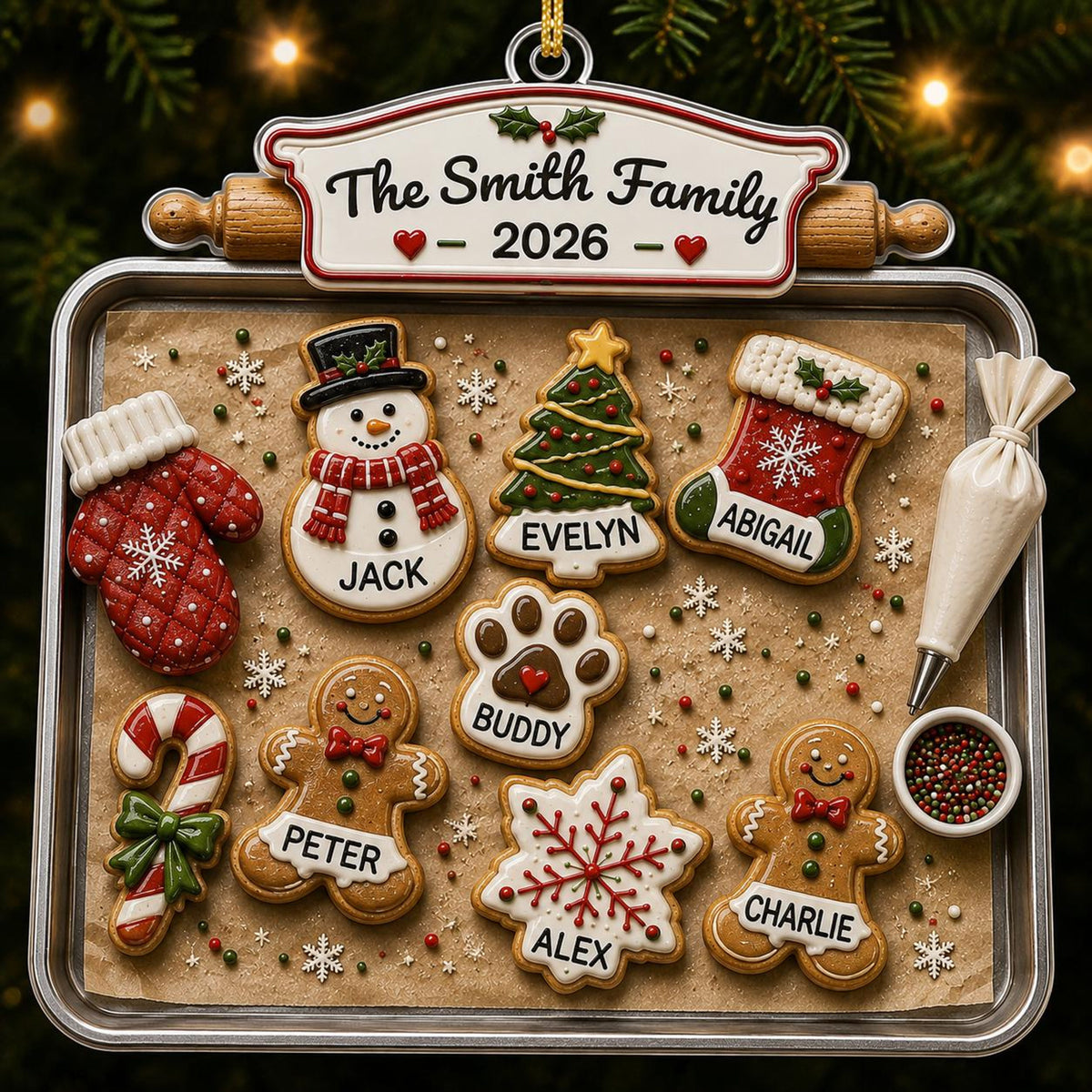 Personalized Family Gingerbread Christmas Ornament 2026, Custom Gingerbread Cookie Ornament with Pets Names, Family Holiday Keepsake Gifts 08811698-3b97-4303-9177-f83af041c06f-1.jpg