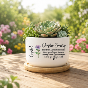 70th Birthday Gifts For Women, Personalized 70th Birthday Flower Pot Gift, Custom Name Chapter 70 Planter