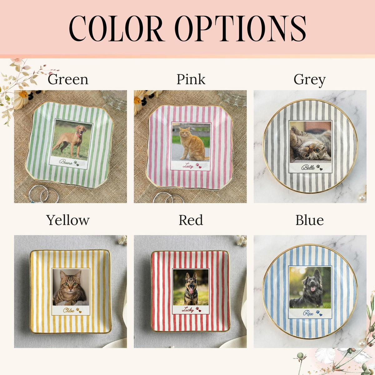 Custom Pet Photo Ceramic Jewelry Tray, Personalized Dog Cat Portrait Ring Holder, Ring Dish 089ab38c-d4e5-406e-8b3f-1a5d888f55e3-4.jpg